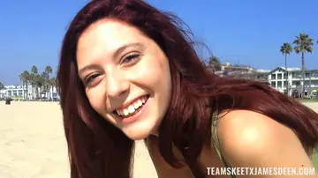 Ashlyn Molloy – Redhead Strips Out of Her Jeans for Beach Anal and a Cumshot