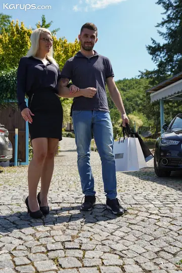 Czech MILF in Glasses Gets Fucked Doggy Style Outdoors by Neighbor