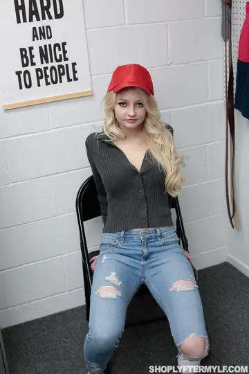 Blonde in Jeans Stripped and Fucked Anally for a Cumshot