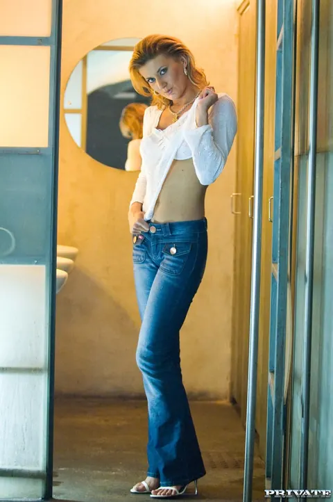 Celine Noiret: Tall Czech MILF in Jeans and Heels Gives a Blowjob and Gets Fucked – photo 6 of 21