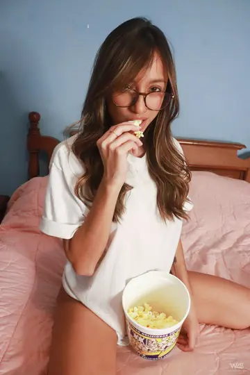Camila Luna – Slim Latina in Glasses Bares All and Spreads on the Bed