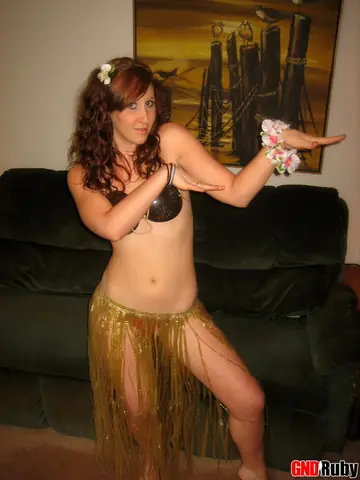 Redhead Shows Her Small Tits and Fingers Her Hairy Pussy