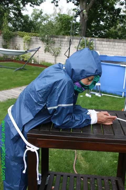 Thick MILF Bound to Table Outdoors with Panties on Face – photo 12 of 16