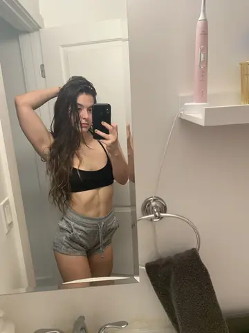 Abbie Maley – Thick Hairy MILF Strips for Mirror Selfies