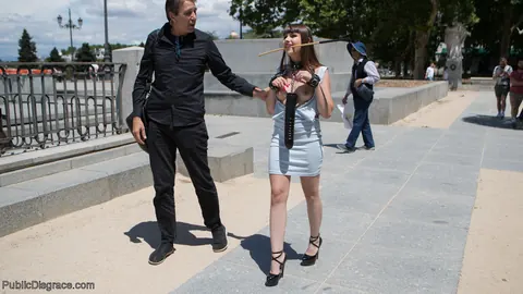 Luna Rival: Slim Brunette Bound in Heels Outdoors – photo 2 of 20