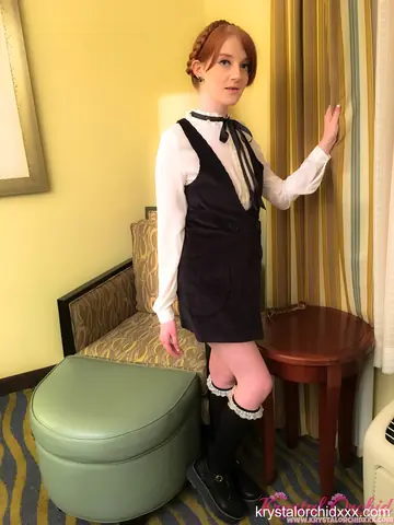 Krystal Orchid – Petite Redhead Maid Undresses and Shows Her Body