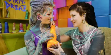 Anuskatzz – Tattooed Brunettes Suck Cock, Take Anal and Use a Dildo