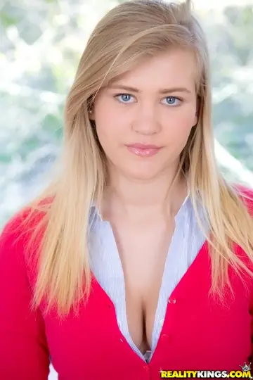 Roxy Lovette – Busty Blonde Strips Out of Her Skirt and Spreads Her Pussy