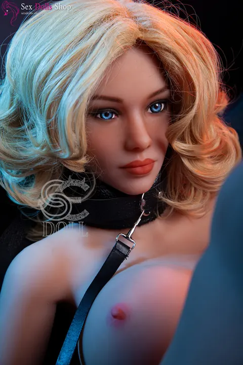 Curvy Blonde Poses Nude in Cuffs and Leash – photo 1 of 20