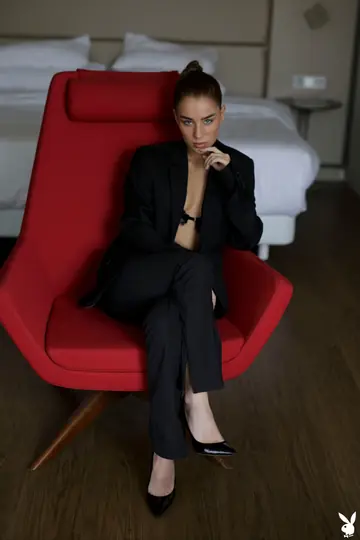 German Brunette Shows Her Curvy Ass in Lingerie at the Hotel