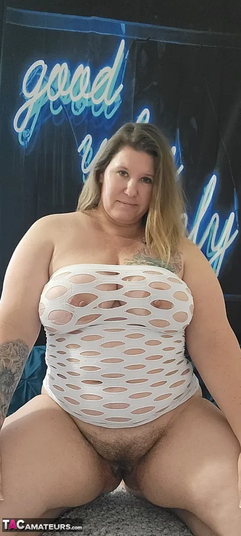 Busty Kris Ann: Busty Blonde MILF in Lingerie Strips and Spreads Her Pussy – photo 8 of 16