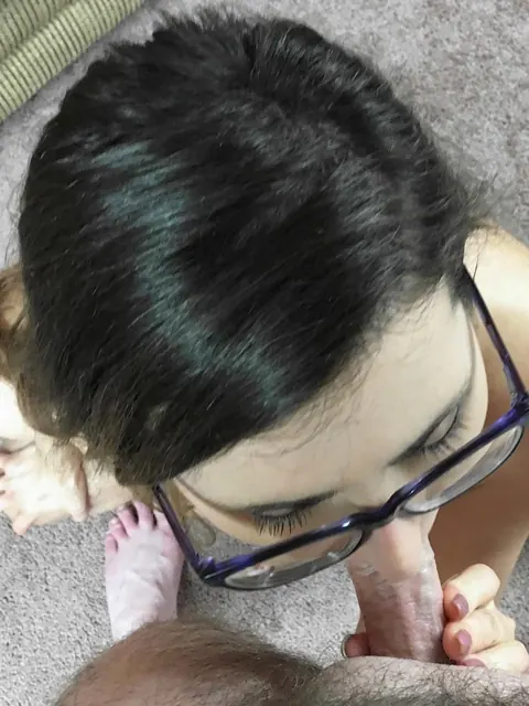 Helena Price: Hairy MILF in Glasses Strips and Sucks Her Partner in POV – photo 17 of 20