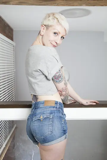Miss Trixx – Inked European with Short Hair and Glasses Sucks and Fucks
