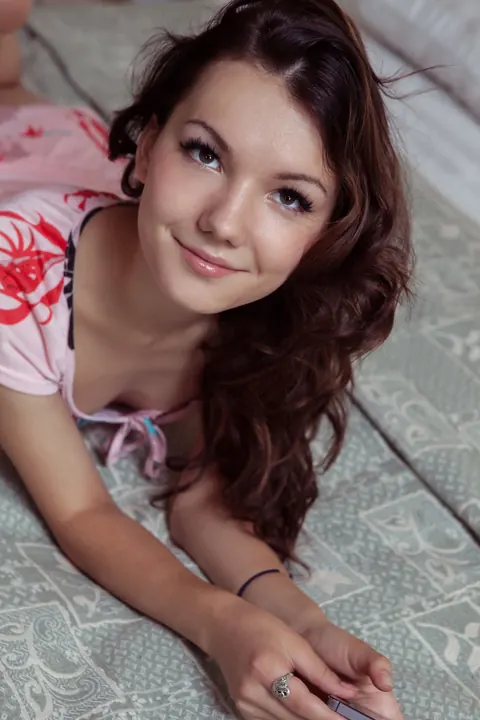 Iva Rogned: Slim Ukrainian Brunette Pulls Panties Aside to Show Her Hairy Pussy – photo 1 of 20
