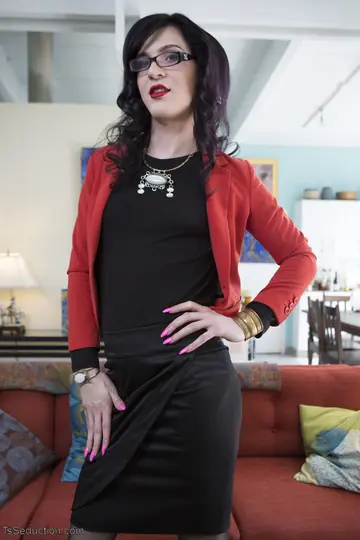 Trans Woman in a Skirt Dominates with Bondage Restraints