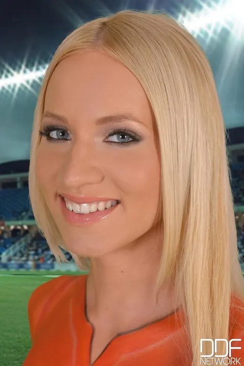 Blonde Soccer Player Bares Her Big Natural Tits and Spreads in the Forest – photo 1 of 9