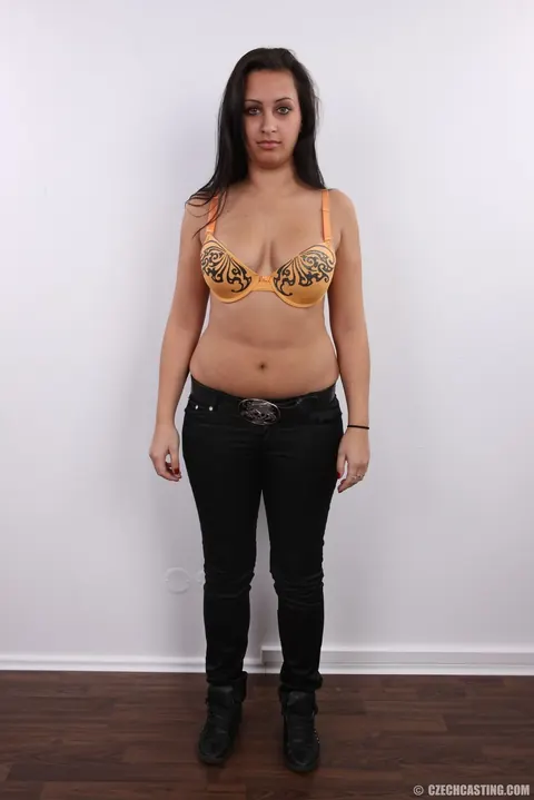 Chubby Brunette Strips Out of Her Lingerie on a Chair – photo 5 of 20