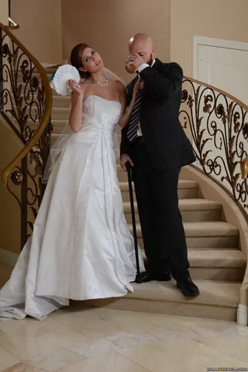 Jenny Lee – Skinny Brunette MILF Bride Sucks Cock and Takes a Facial