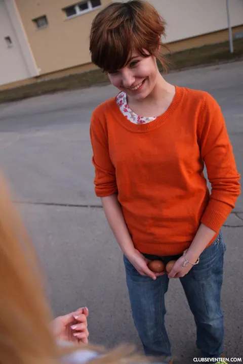 Short-Haired Redhead Strips Outdoors for Lesbian Sex – photo 3 of 21