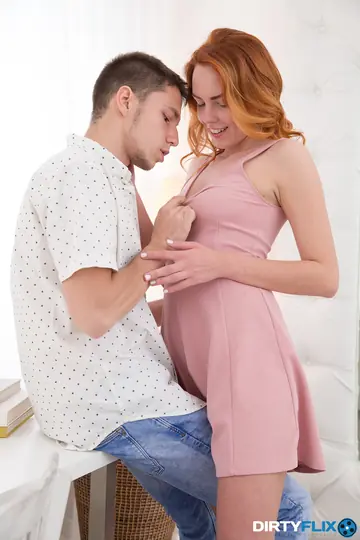 Kastiel Cherry – Busty Redhead Gives a Blowjob and Rides Cowgirl
