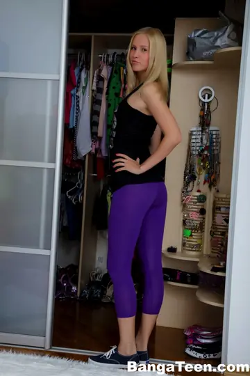 Blonde PAWG in Yoga Pants Gets Fucked and Takes a Facial with Cum in Her Mouth