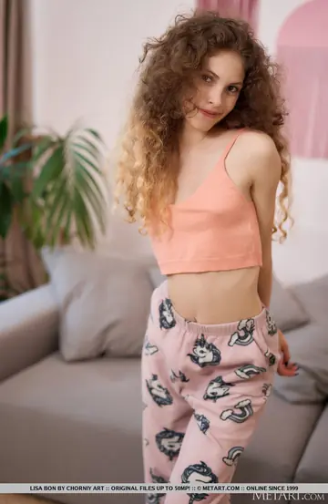Lisa Bon – Curly European Redhead in Panties Shows Her Small Natural Tits