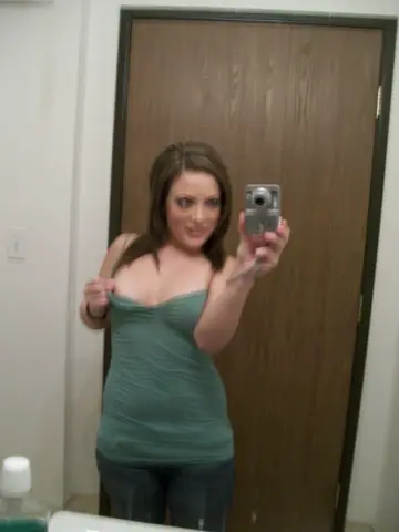 Carmen Valentina – Brunette with Big Natural Tits Masturbates in the Mirror Selfie