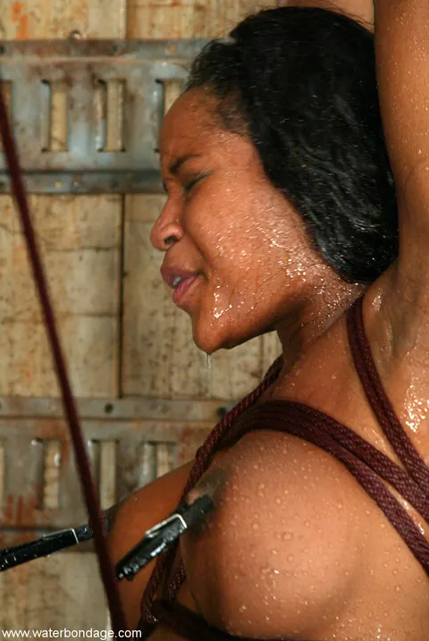 Lori Alexia: Ebony Brunette Endures Water Bondage While Bound – photo 7 of 21