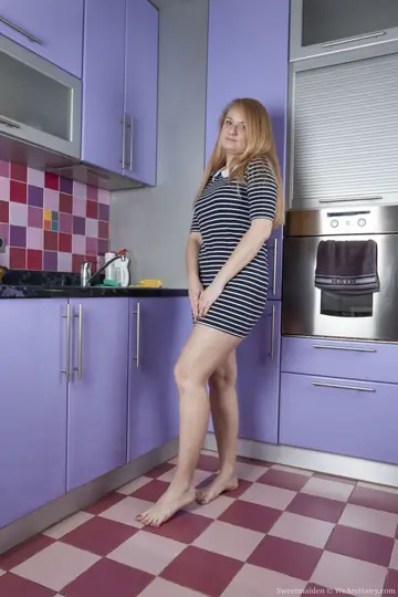 Busty Blonde MILF Strips Out of Her Lingerie and Spreads Her Hairy Pussy