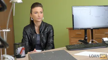 Tall Thick Woman in Jeans Interviewed Then Fucked Doggy in the Office