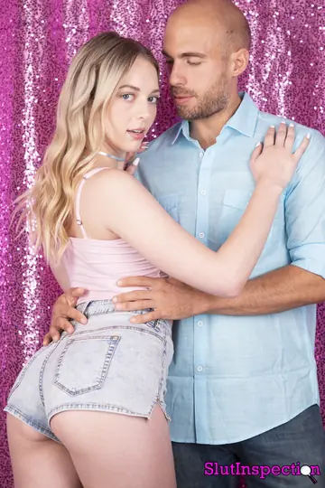 Lily Larimar – Petite Blonde Pulls Shorts Down to Spread Her Shaved Pussy