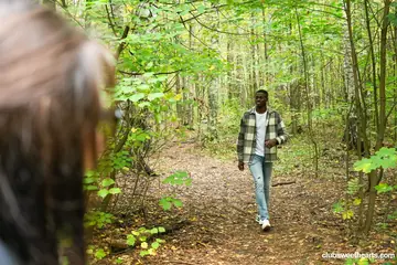 European PAWG in Jeans Sucks BBC Outdoors