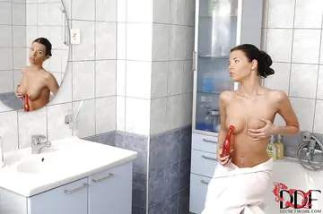 Angel Hot – Thick Blonde with Big Tits Toys Her Ass in the Shower