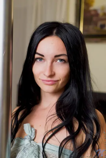Rita Raven – European Brunette with Small Natural Tits and a Tattoo Strips and Masturbates