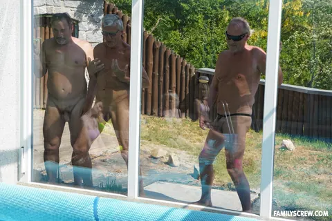 Bella Angel: Busty Blonde, Brunette and Redhead Fuck Poolside in a Group – photo 2 of 20