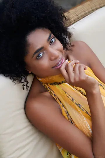 Slim Ebony Woman with Big Ass Spreads and Fingers Herself
