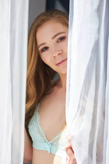 Tiva Cox – Petite Redhead Pulls Her Panties Aside in Lingerie