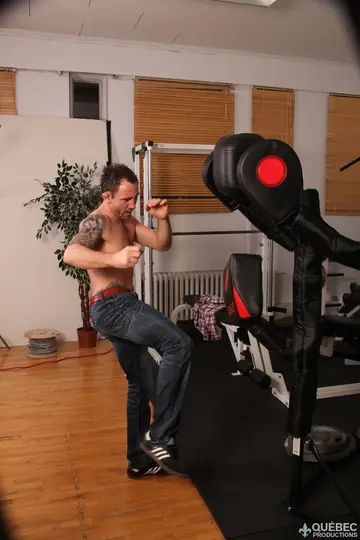 Shana Lane – Tattooed Brunette Joins a Gym Threesome