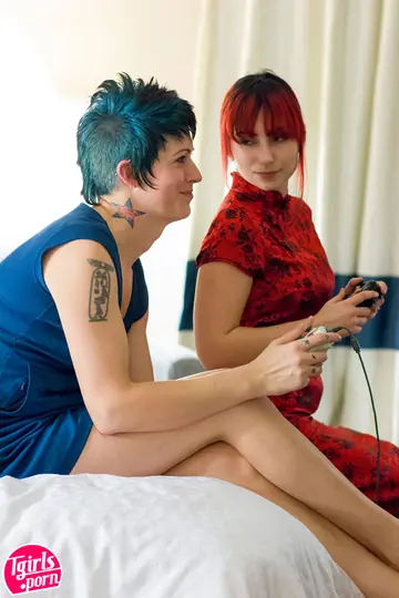 Trans Woman and Female Partner Share Lesbian Fingering and Pussy Licking