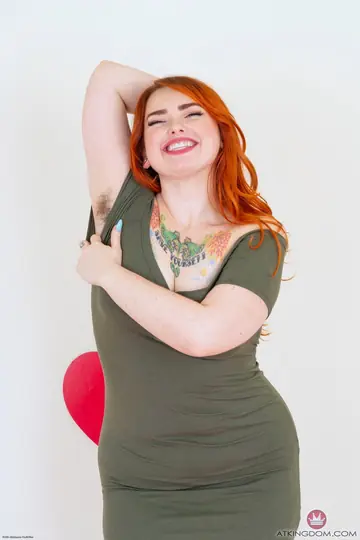 Adora Bell – Curvy Redhead Lifts Her Skirt and Spreads Her Hairy Pussy