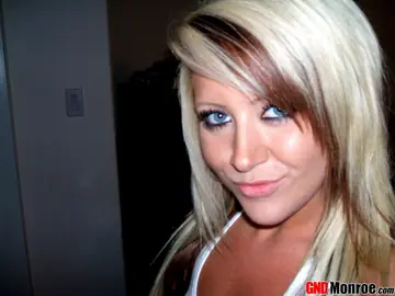 Tattooed Blonde Strips and Spreads for Selfies