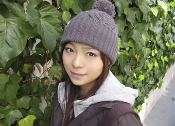 Japanese Brunette Masturbates and Fingers Herself Doggy Outdoors