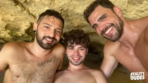 Thick Hairy Men Fuck in a Threesome Outdoors – photo 3 of 20