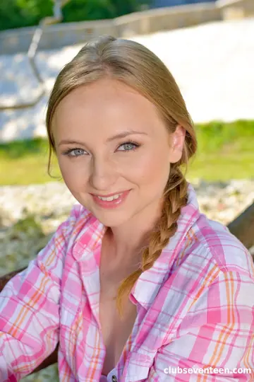 Lady Bug – European Blonde in Panties Masturbates with a Dildo Outdoors