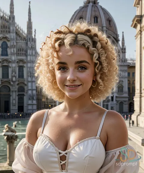 Curly Blonde with Big Tits Poses Outdoors in AI-Generated Set – photo 6 of 15