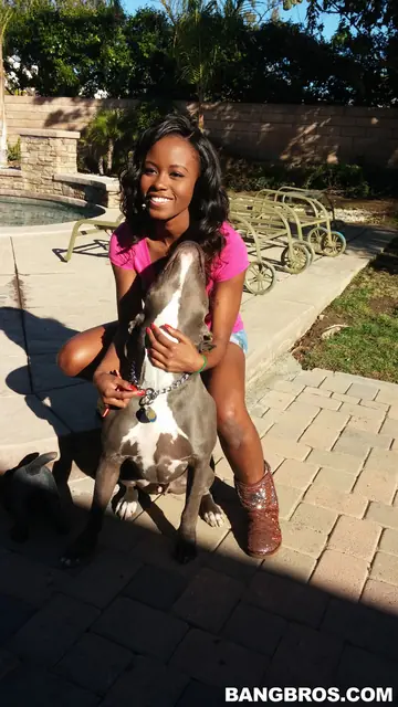 Busty Ebony Brunette Strips Out of Her Shorts for a Blowjob and Sex