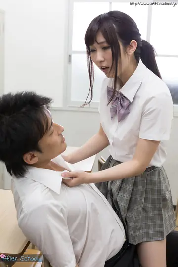 Maria Wakatsuki – Japanese Brunette in a Skirt Gives a Footjob Before Sex