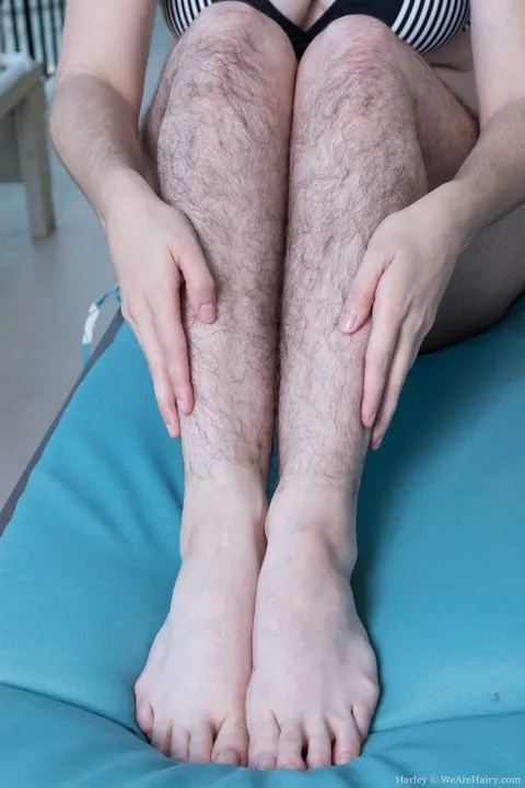 Short-Haired Brunette BBW Pulls Panties Aside for Hairy Pussy – photo 2 of 21