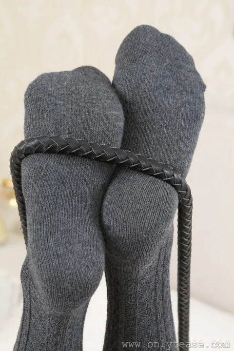 Laura H: Busty Brunette Strips to Stockings and Wool Socks – photo 17 of 21