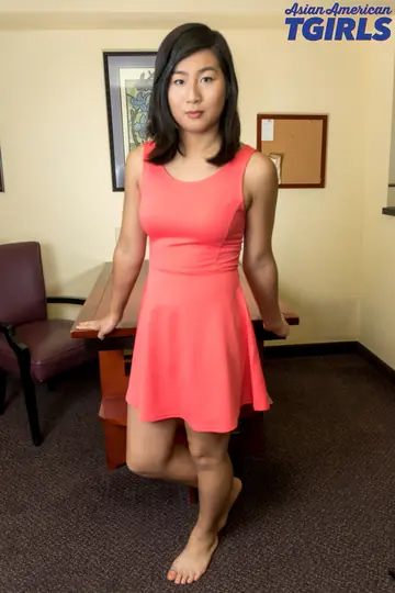 Brunette Trans Woman Reveals Her Natural Tits and Cock